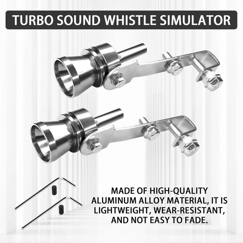 Hirificing 2PCS Exhaust Turbo Whistle, Loud Turbo Sound Booster Exhaust Muffler Pipe Aluminum Alloy Whistle,Car Roar Maker Turbo Sound Enhancer Whistle Simulator(XL-Silver) - Image 5
